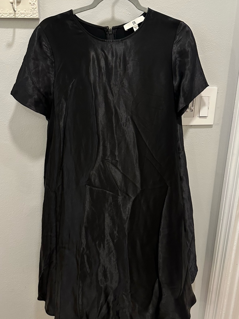 Banana Republic Black Silk-Blend Short Sleeve Tunic